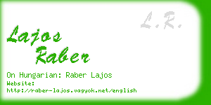 lajos raber business card